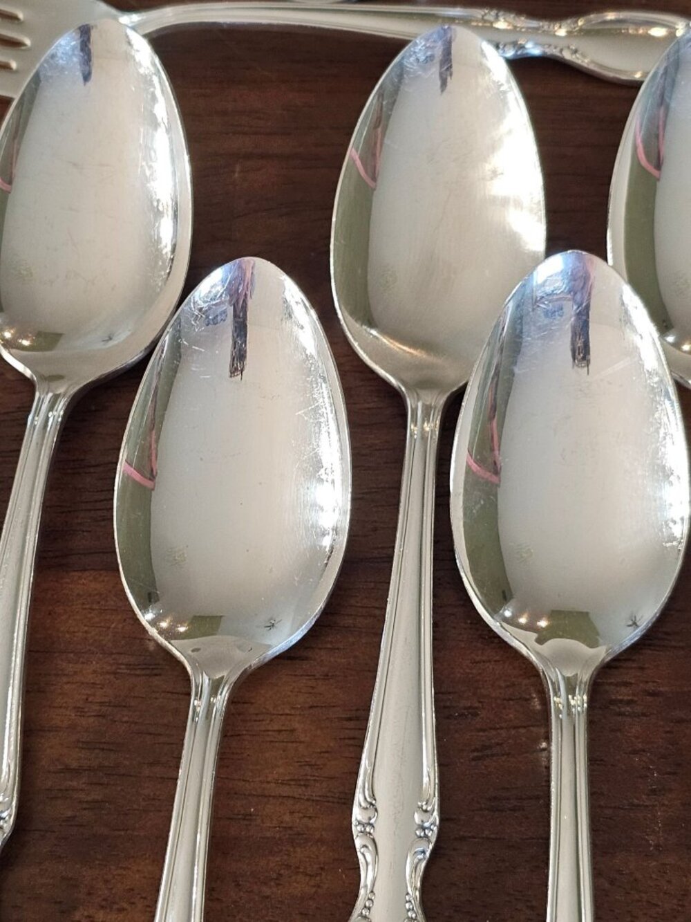 Wm Rogers Precious Mirror Silverplate Set 30pc Service for 6 vintage flatware - Picture 6 of 11